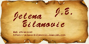 Jelena Bilanović vizit kartica